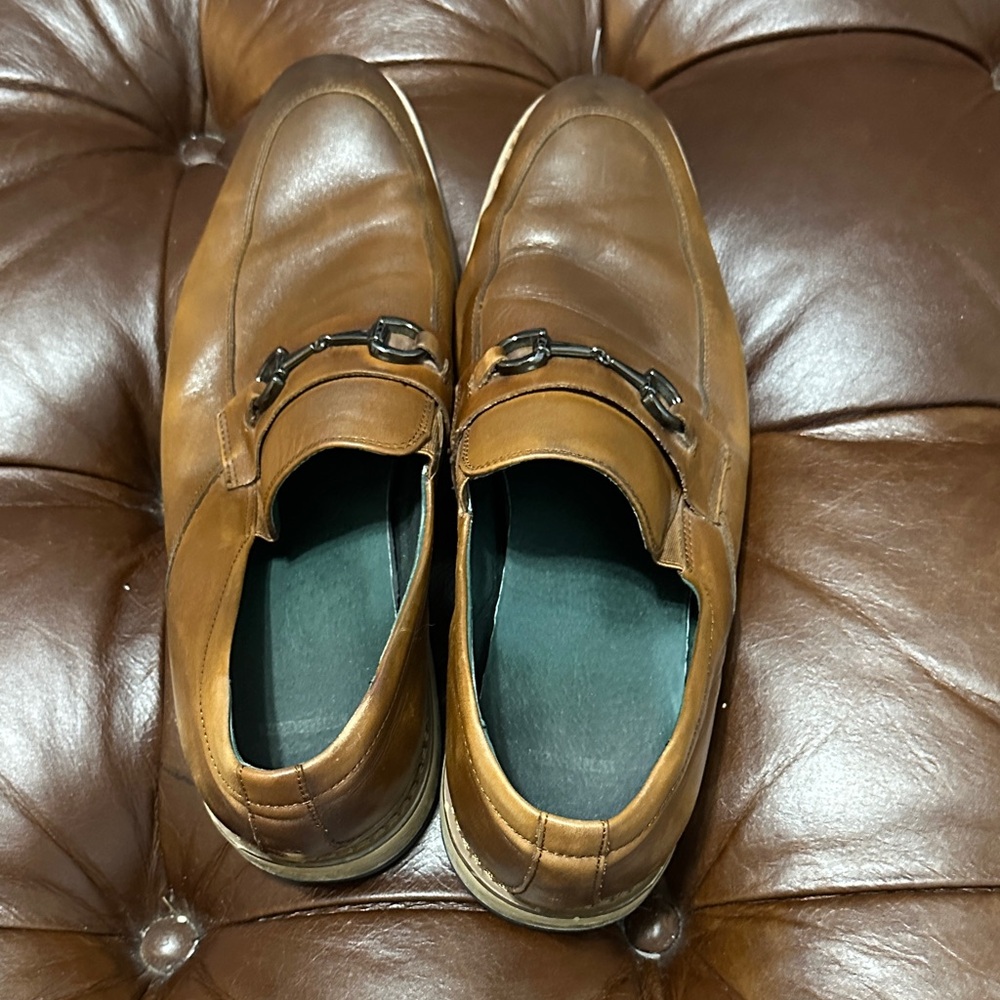 Clarks Tan Leather Slip-On Loafers